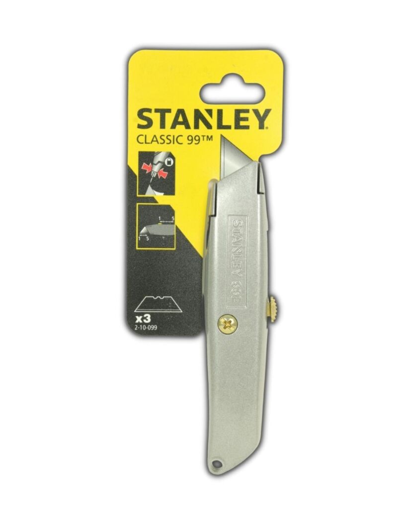 Retractable Stanley Knife with 3 Blades